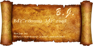 Bárdossy József névjegykártya