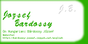 jozsef bardossy business card